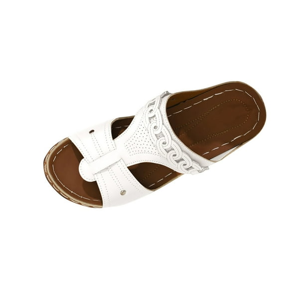 HBGVBA Womens Summer Slippers Fishes Mouth T-Strap Thick Sole Summer Casual Indoor Outdoor Comfortable Stylish Shoes 36