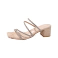 thumbnail image 1 of HBGVBA Womens Summer Slippers Rhinestone Thin Strap Toe Open Toe Heel Mid Heel Summer Stylish Shoes 41, 1 of 4