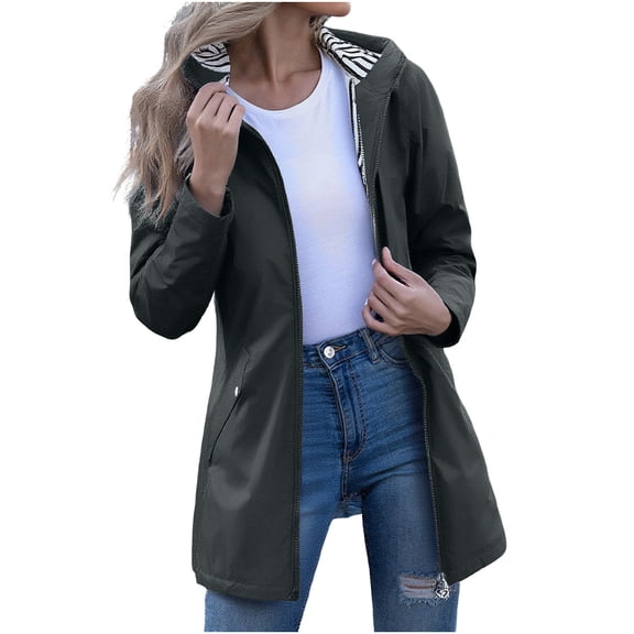 HBGVBA Womens Winter Coats,Plus Size Warm Jackets for Women,Women's Stripe Color Block Long Sleeve Pocketed Waterproof Softshell Outerwear Fall Winter Jacket