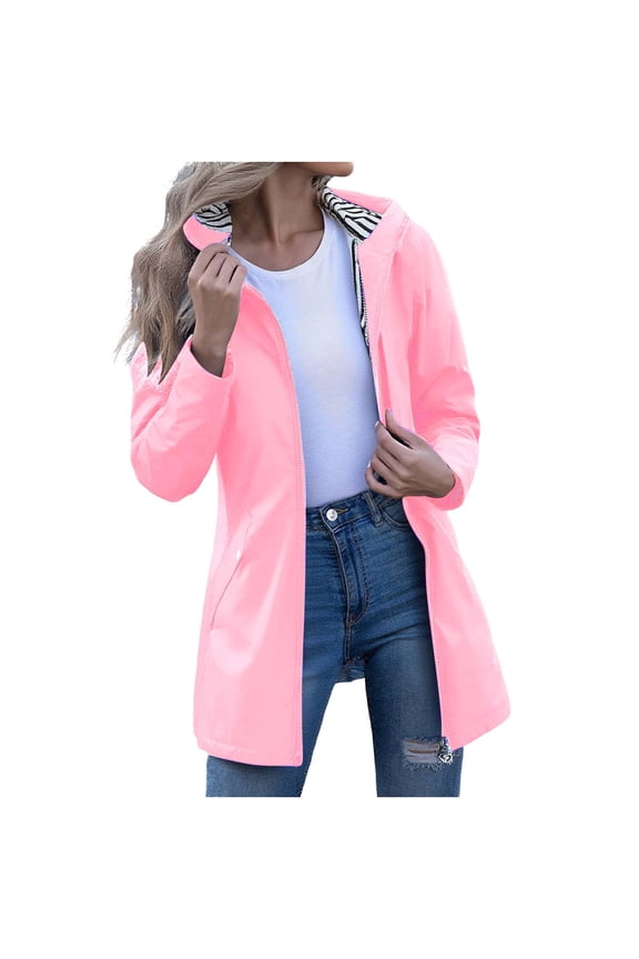 Womens Winter Coats,Plus Size Warm Jackets for Women,Women's Stripe Color Block Long Sleeve Pocketed Waterproof Softshell Outerwear Fall Winter Jacket