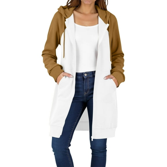 HBGVBA Womens Winter Coats,Plus Size Warm Jackets for Women,Women's Color Block Long Sleeve Hooded Casual Fall Winter Lightweight Outerwear Jacket