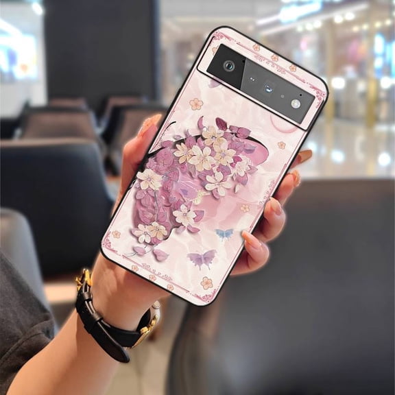 HBH-Phone Case For Google Pixel 6, Full wrap Cartoon Protective Cute Durable Back Cover Graffiti Anti-knock Phone Pouch Shockproof Anti-dust Oil Painting TPU Fashion Design Silicone
