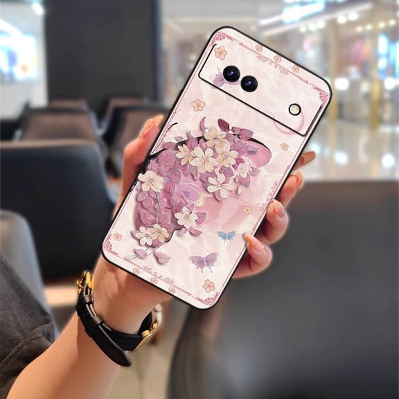 HBH-Phone Case For Google Pixel6A, Cartoon Dirt-resistant Waterproof Shockproof Cute Anti-knock Durable Phone Pouch Full wrap Oil Painting flower TPU Back Cover Fashion Design Graffiti