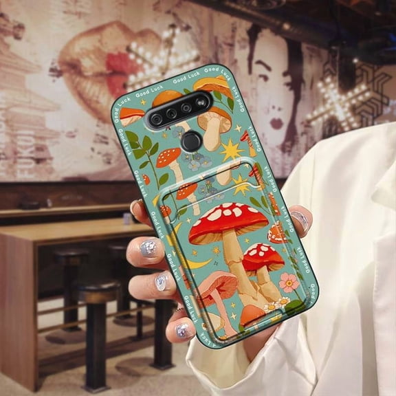 HBH-Phone Case For LG K51/Reflect/L555DL, Anti-dust Back Cover protective Card slot Fashion Design Dirt-resistant Cute Anti-knock Card bag Soft case Shockproof Cartoon Cover Durable TPU