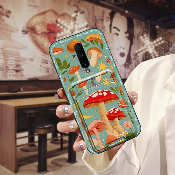 HBH-Phone Case For OnePlus 7 Pro/1+7 Pro, Anti-knock Cover Silicone Durable Card bag Back Cover Cartoon Shockproof Full wrap Anti-dust protective Card slot Fashion Design Dirt-resistant