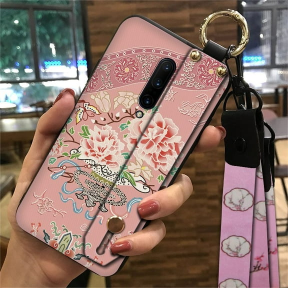 HBH-Phone Case For OnePlus 7 Pro/1+7 Pro, Anti-knock Wristband Lanyard Dirt-resistant Ring Fashion Design Anti-dust Kickstand Soft case Wrist Strap Waterproof Chinese&nbsp;style Shockproof