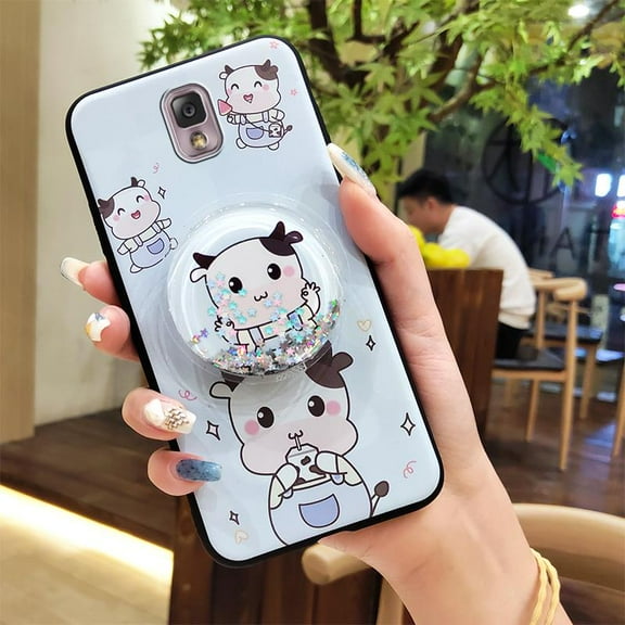 HBH-Phone Case For Samsung Galaxy Note3/N9008, Rotatable stand Waterproof Glitter TPU Back Cover Kickstand Durable Protective Dirt-resistant Cartoon Soft Case Quicksand Anti-knock cute