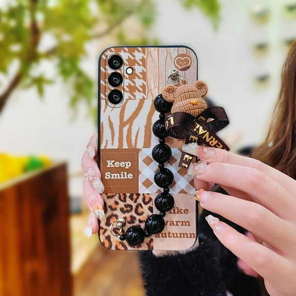 HBH-Phone Case For Samsung Galaxy S23FE/SM-S7110, Black pearl pendant soft case Dirt-resistant Back Cover Skin-friendly feel Simplicity Waterproof protective case Cartoon silicone cute