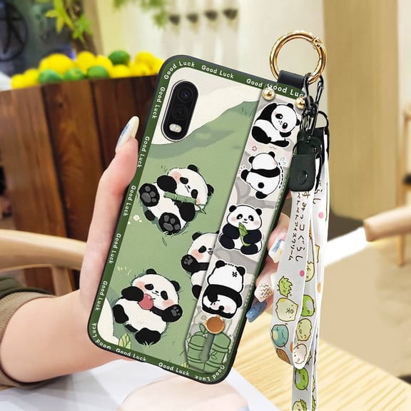 HBH-Phone Case For Samsung Galaxy Xcover Pro, Waterproof Cute Fashion Design Anti-knock Anti-dust Kickstand Back Cover Silicone Soft case Panda Protective Phone Holder Shockproof Cartoon