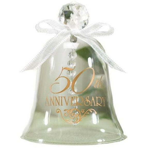 HBH Wedding Home Decor Anniversary Gold Glass Bell