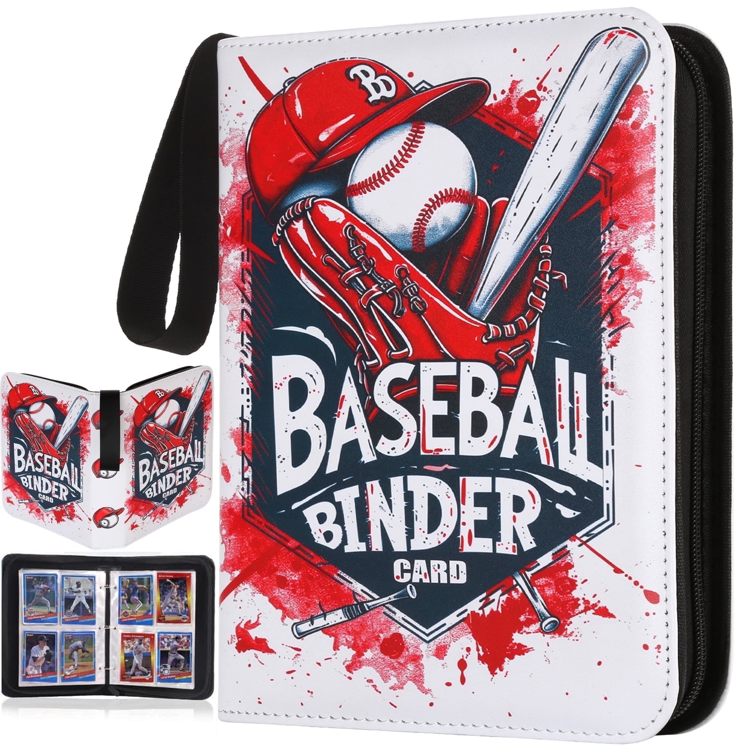 HBK Baseball Card Binder, 4-Pocket Design, Holds 400 Cards, Ideal for Baseball  Cards, Durable and Waterproof - Walmart.com