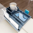 thumbnail image 1 of HBK Silicone Couch Cup Holder Tray, Anti-Slip Sofa Armrest Organizer with 5 Pockets for Remote Control and Snacks, Fits Wide Arms, Blue, 1 of 10