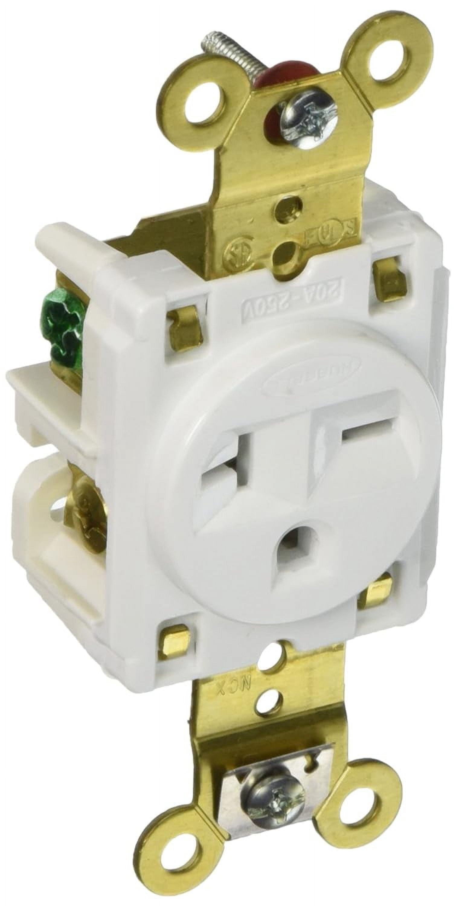 HBL5461W Single Receptacle Industrial Grade 20 Amp 250V 6 20R hbl5461w-single-receptacle-industrial-grade-20-amp-250v-6-20r