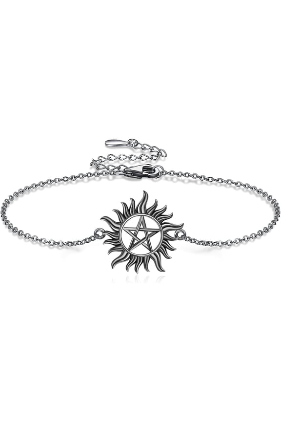 Supernatural Bracelet 925 Sterling Silver Anti Possession Bracelet Pentagram Jewelry Gifts for Women
