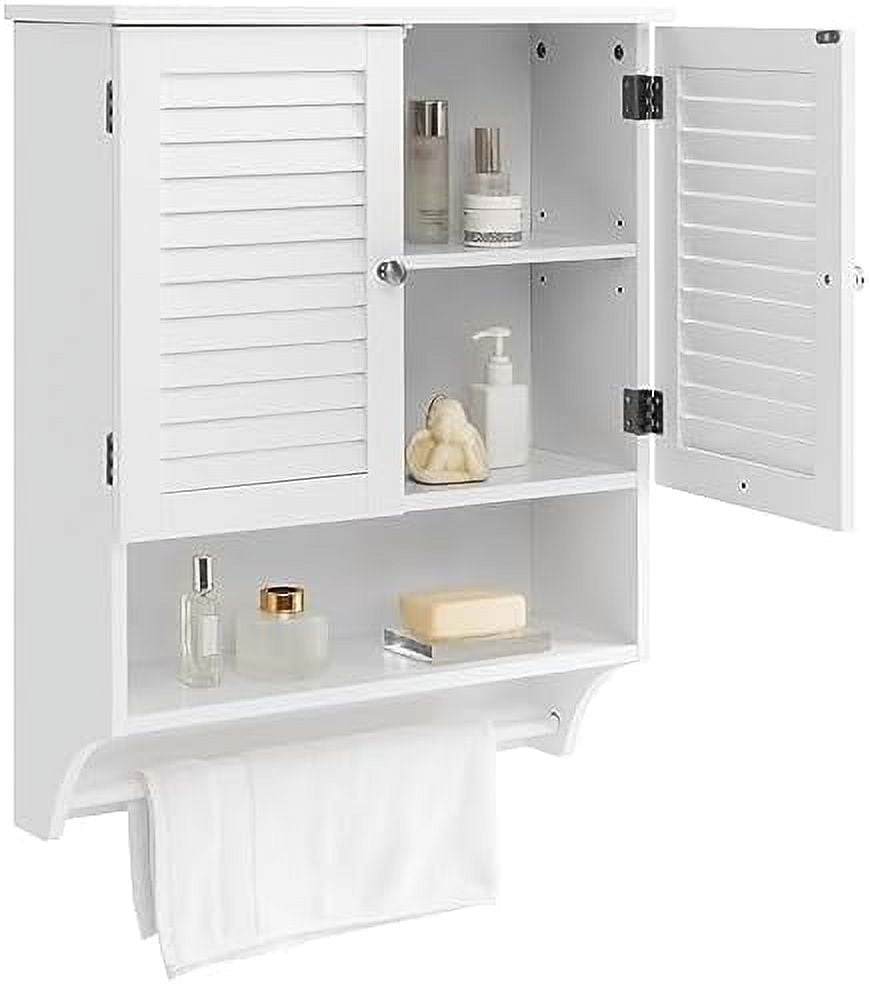 HBLUKDL Bathroom Medicine Cabinet Cabinet with Double Louvered Doors ...