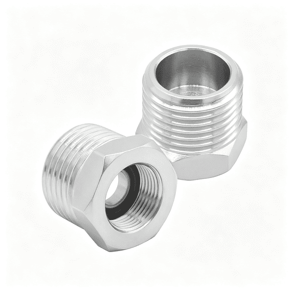 Compression Reducer Fitting HBMYN 1/2 G Male to 3/8 Compression Female Thread Bushing Pipe Fitting ...