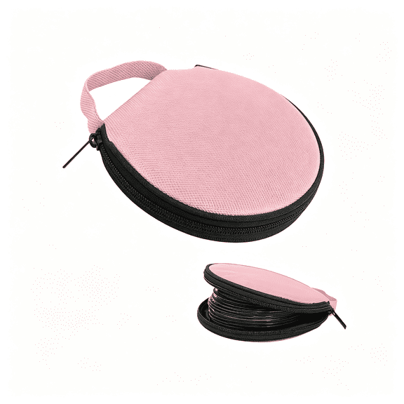 HBMYN 1 PCS Pink 20 Capacity Oxford Cloth CD Case, Portable CD Holder With Transparent Sleeves, Waterproof DVD Case For Car Home Disc CD Storage-cd holder case waterproof portable-pink