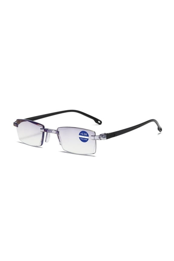 1 Pair Rimless Blue Light Blocking Reading Glasses Diamond Cut Edge Readers for Men +2.50 Blue Light Reading Glasses Men