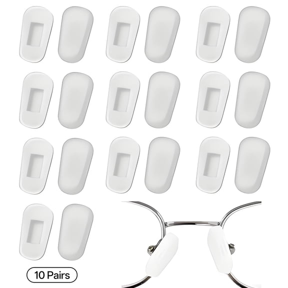 HBMYN 10 Pairs Eyeglass Nose Pads,Teardrop Shape Nose Pads for Glasses,Snap-Fit Nosepads,Anti-Slip Silicone Nose Pads for Eyeglasses