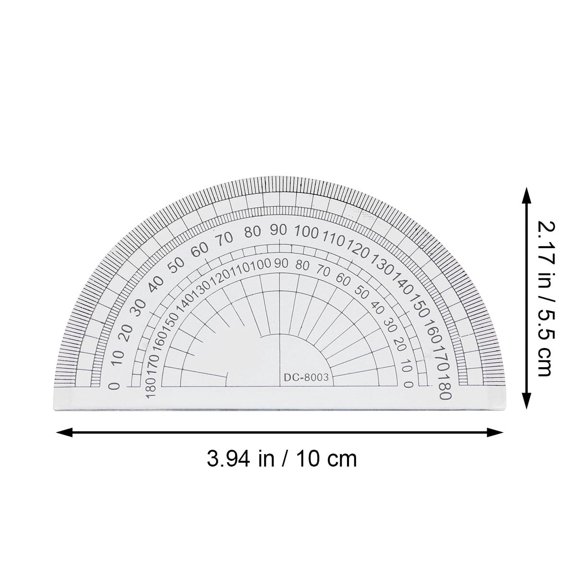 HBMYN 10pcs Clear Plastic Protractors 180 Degree Angle Measurement Tools for Students School Office Math Supplies, High Visibility clear protractor