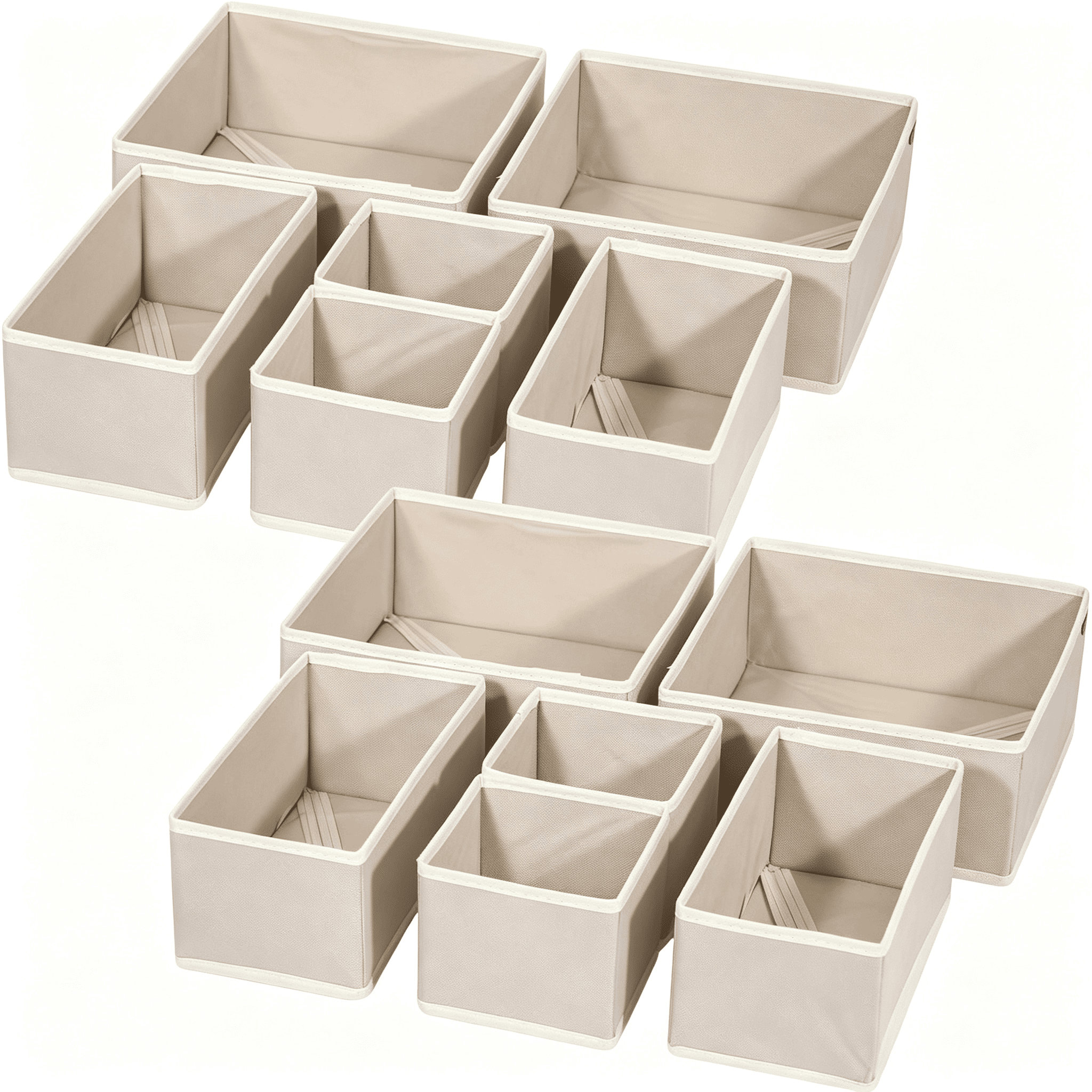 HBMYN 12 Pack Foldable Cloth Storage Box Closet Dresser Drawer ...