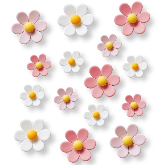 HBMYN 18 Pcs Fridge Magnets, Cute Flower Magnet, Girl Pink Magnet for Fridge and Locker, Whiteboard, and Decoration 18 Pcs - Flower-Pink