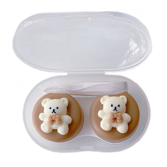 HBMYN 1Pcs Cartoon Contact Lens Companion Box Small Cute Oval Fresh Portable