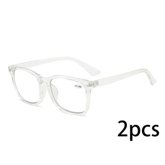 HBMYN 2-Pack Progressive Multifocal Computer Glasses Women Men Blue Light Blocking Reading Glasses Spring Hinge Readers(2 Transparent,2.50)