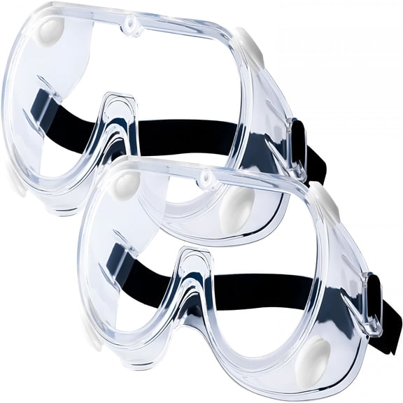 HBMYN 2-Pack Safety Goggles,Anti-Fog Lab Goggles,Over Glasses Safety Glasses for Chemistry Lab,Mowing,Woodworking,Painting,Construction,Industrial Use