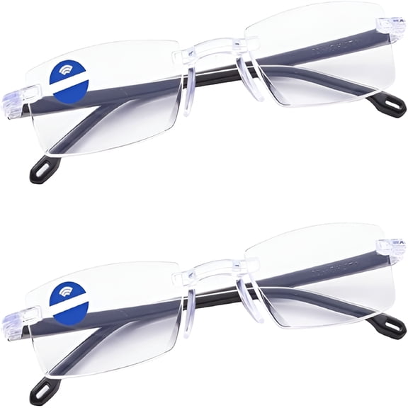 HBMYN 2 Pcs Intelligent Anti Blue Light Presbyopia Glasses Smart Reading Auto Clear Focus for Men Women for Reading,Computer Or Tv