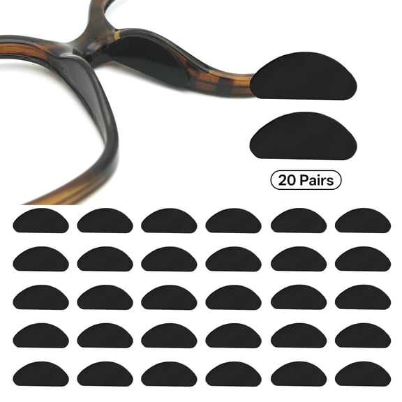 HBMYN 20 Pairs Eyeglass Nose Pads,D Shape Nose Pads for Glasses,Adhesive Nosepads,Anti-Slip Soft Silicone Nose Pad Replacement for Glasses,Sunglasses