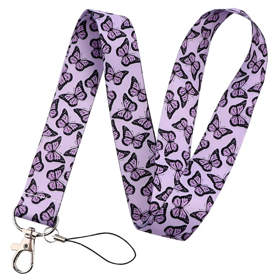 HBMYN 2026 New Butterfly Lanyard Keychain Neck Strap for Keys Id Card Holder Key Cord Hang Rope Lariat Phone Straps Accessories