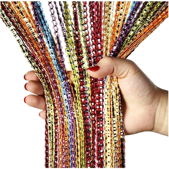 HBMYN 2Pcs Curtain Beads Room Divider Crystal Tassel Fringe Beaded Window Panel String Door Decor Beaded Curtains for Doorways