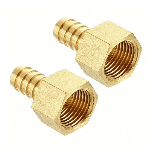 HBMYN 2pcs Brass Hose Barb Fittings 1/2" Hose Barb to 1/2" NPT Female | Adapter Connector for Home Machines, Massage Bathtubs, and Irrigation Systems