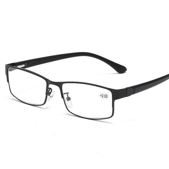 HBMYN 3 Pk Men'S Blue Light Blocking Reading Glasses-Rectangular Metal Half-Frame-Spring Hinge Readers