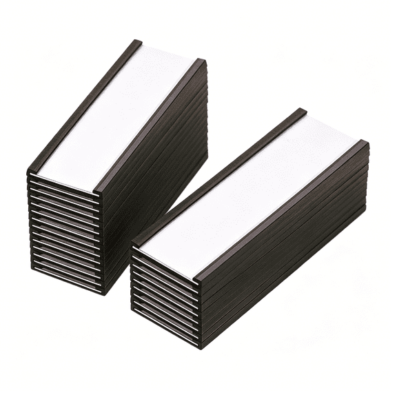 HBMYN 30 Pcs 3 X 1 Inch Magnetic Label Holders Locker Name Tags with 30 Protective Films and 60 Replacement Strips Magnetic Name Plate Card Holders for Office Shelf Mailboxes Locker