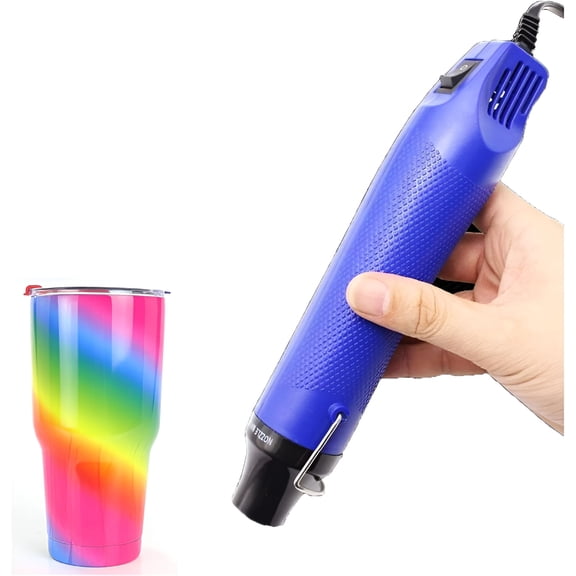 HBMYN 300W Portable Electric Heat Gun for DIY Crafts, Embossing, Shrink Wrapping PVC, and Drying Paint, Blue
