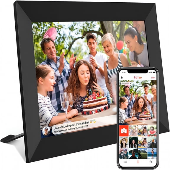 HBMYN 32GB 10.1 Inch Smart WiFi Digital Photo Frame 1280x800 IPS LCD Touch Screen, Auto-Rotate Portrait and Landscape, Built in 32GB Memory, Share Moments Instantly via App from Anywhere