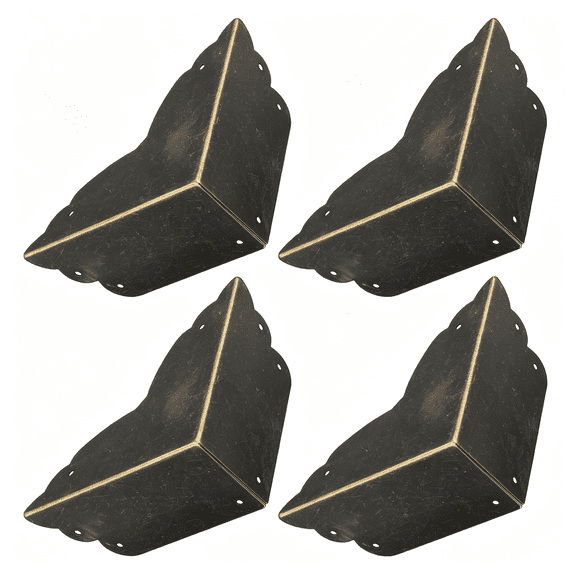 HBMYN 4 Pcs Metal Furniture Corner Protectors,2.76"x2.76"x1.18"|Antique Bronze,Safety Corner Covers,Small Edge Corner Guard,For Box Table Cabinet