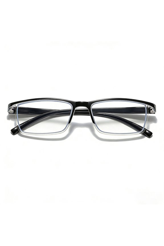5 Packs Mens Rectangle Half Frame Reading Glasses Blue Light Blocking Black Spring Hinge Readers +1.50 for Computer Gaming Eye Strain Relief Fashion Eyewear