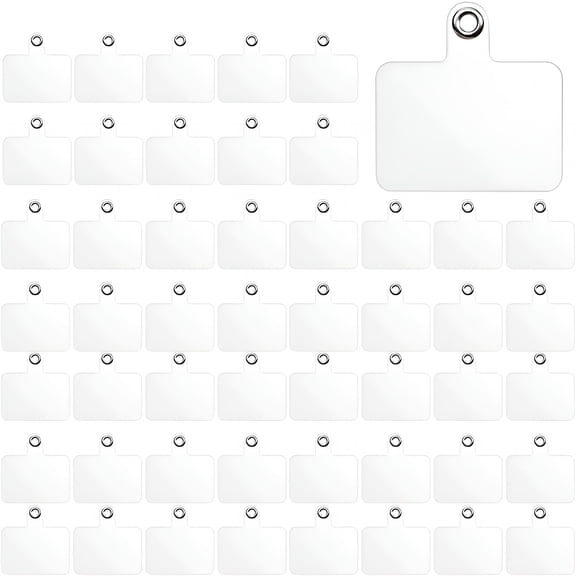HBMYN 50 Pcs Phone Lanyard Tabs,Universal Phone Tether Tabs,Clear Tether Tab for Cell Phone,Pvc Transparent Lanyard Patches Compatible with Phone Case Smartphone Case,Non Adhesive