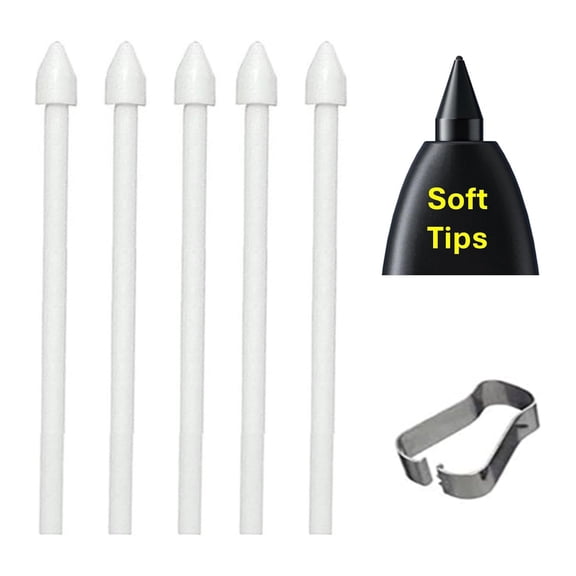 HBMYN 5PCS Soft Tips OEM Tab S10/S10 FE/S10 Lite Pen Tips Replacement for Samsung Tab S10/S10+ Plus/S10 Ultra Tablet, Tab S10 Lite S Pen Replacement Tips/Nibs+Tweezers (5*Soft Tips-White)