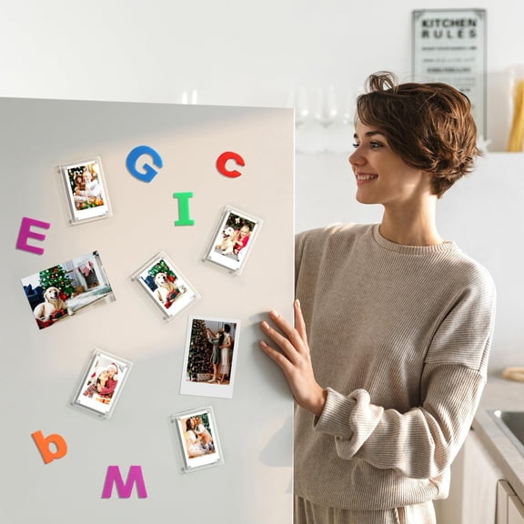 HBMYN Acrylic Magnetic Photo Frame, Double-Sided Refrigerator Photo Frame 9X6Cm Film Size, Premium Acrylic Magnetic Picture Frame No Glue No Nails Easy Mount Magnetic Frame