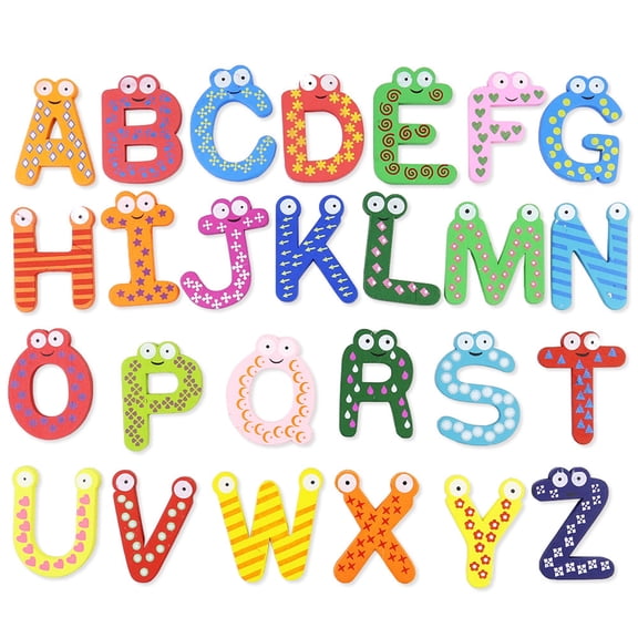 HBMYN Alphabet Fridge Magnets, 26 Pcs Colorful Capital Letter Educational Magnets, for Kids Toddler Preschool Learning, Spelling Practice, Home Kitchen Refrigerator Decoration