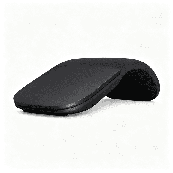 HBMYN Arc Mouse - Black. Sleek,Ergonomic design, Ultra slim and lightweight, Bluetooth Mouse for PC/Laptop,Desktop works with Windows/Mac computers, Portable foldable mouse