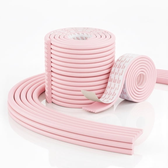 HBMYN Baby Proofing Edge Corner Protector, 6.5 Ft Self - Adhesive Edge Protector for Baby, Soft NBR Rubber Foam Padding, Furniture, Sharp Edge Safety Corner Edge Bumper Guard-Pink