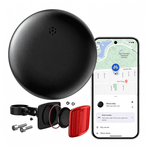 HBMYN Bike Tracker for Android,Android Compatible with Google Find My Device App,Replaceable Battery Item Finder,Tracker Tag for Keys,Suitcase,Backpack,Wallet,Luggage (for Bike)