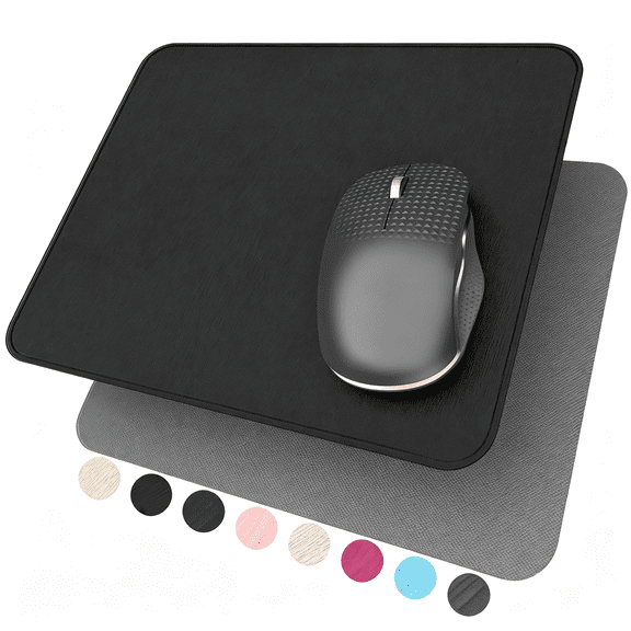 HBMYN Black Hard Mouse Pad,Ultra Thin Wood-Textured PU Leather Mouse Mat | Waterproof Non-Slip Rubber Base Mouse pad for OfficeHomeGaming Ultra Thin Wood-Textured small mouse pad