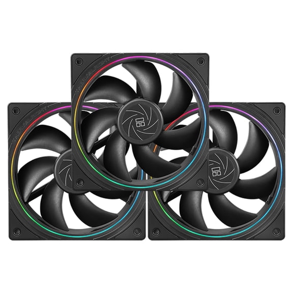 HBMYN CPU Fan 120mm Case Cooler Fan Comes with ARGB Lighting Effect,PC PWM Silent Computer Fan with 1500RPM Speed, CPU Cooling Fan Black(Black,3-Pack)