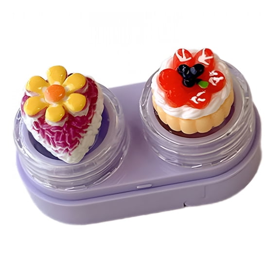 HBMYN Cartoon Cupcake Contact Lenses Kits with Wearing Tools Drawer Lens Holder for Busy Lifestyles and Fast Lens Changes